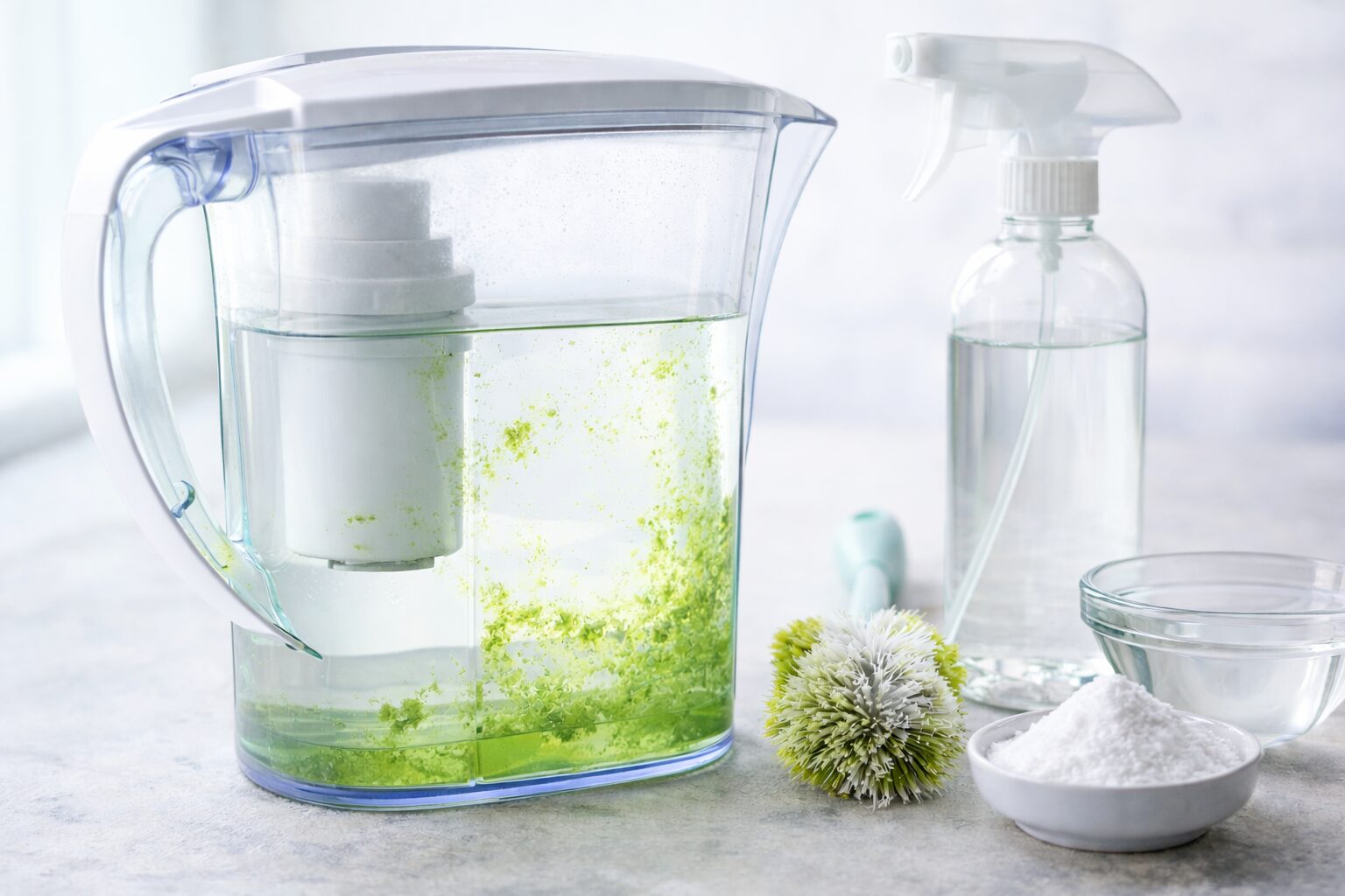 glony w dzbanku na wodę