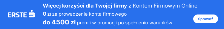 Erste konto firmowe 4500zł bonusu